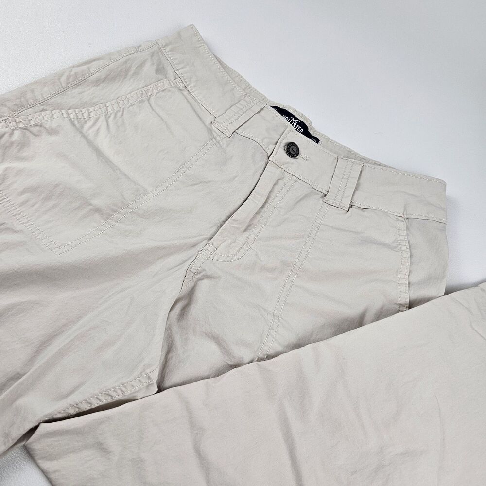 Hollister Cargo Pants Womens 3 26x31 Cream High Rise Vintage Baggy Wide Leg
